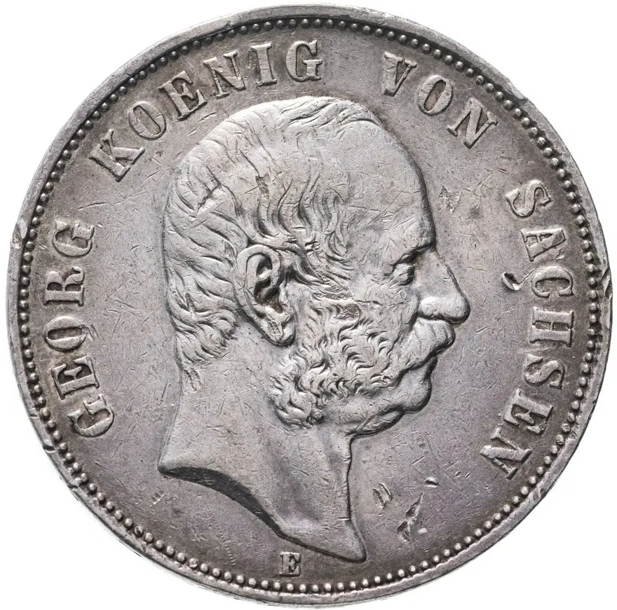 Германская Империя, Саксония 5 марок 1903, аверс