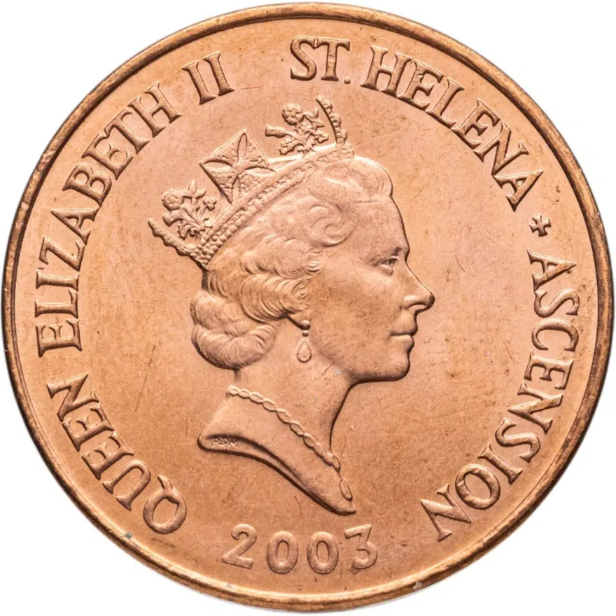 Острова Святой Елены и Вознесения 2 пенса (pence) 2003, аверс