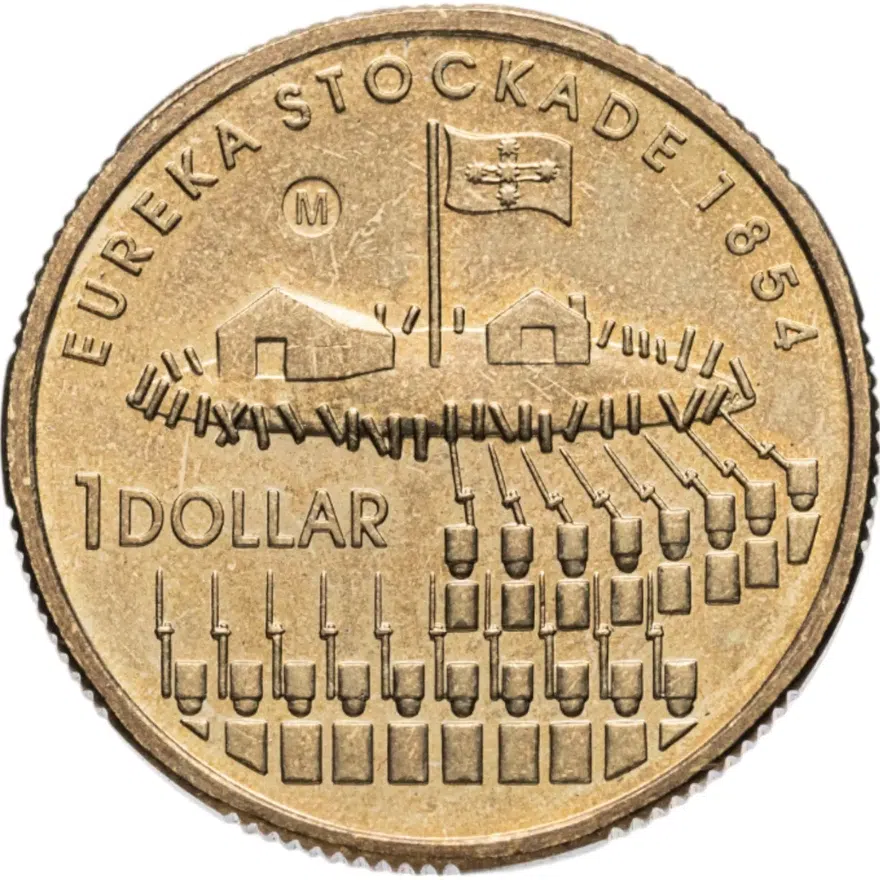 Австралия 1 доллар (dollar) 2004 150 лет Эврикскому восстанию, знак монетного двора: "M" - Мельбурн, аверс