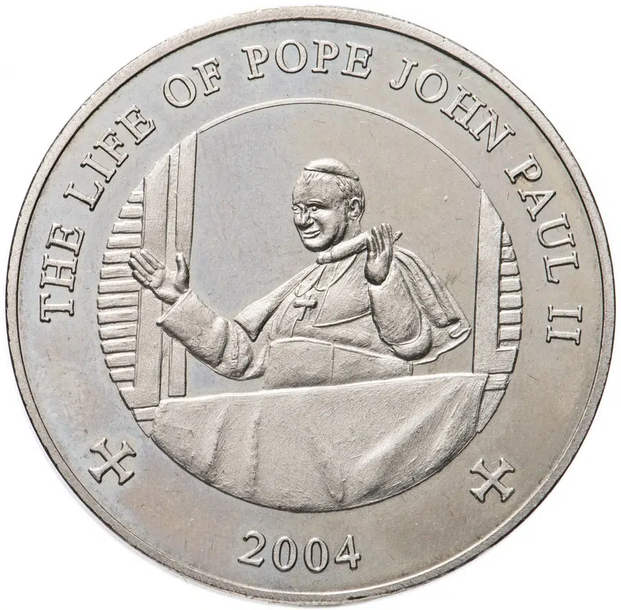 Сомали 25 шиллингов (shillings) 2004 "Жизнь Иоанна Павла II - Иоанн Павел II в Ватикане", реверс