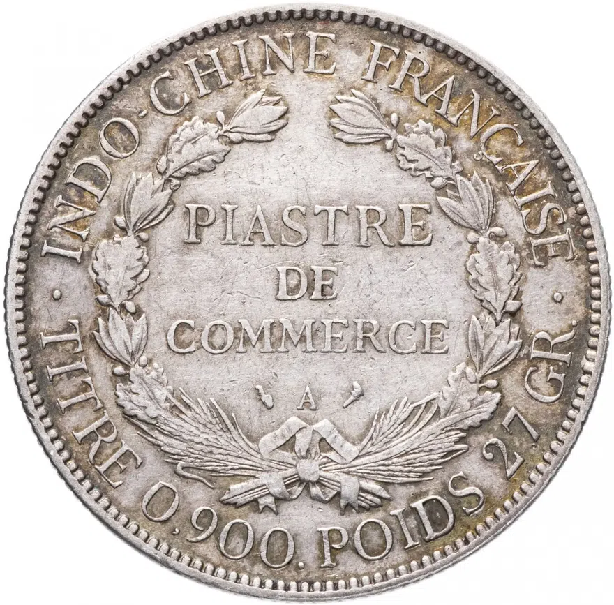 Французский Индокитай 1 пиастр (piastre) 1925, реверс