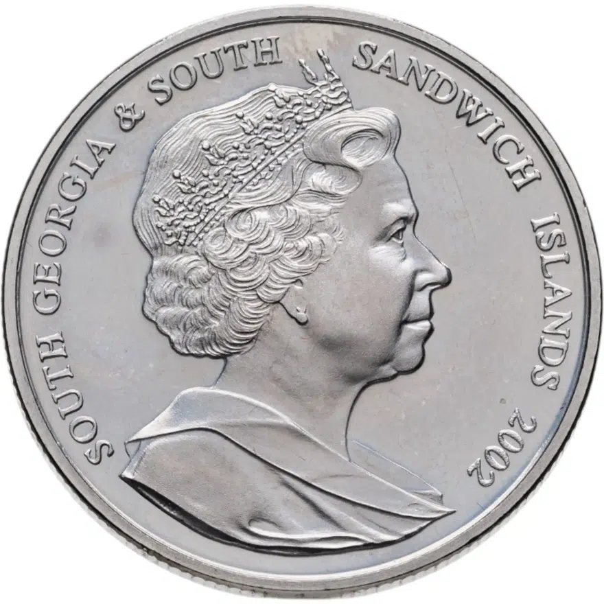 Южная Георгия и Сандвичевы острова 2 фунта (pounds) 2002 "50 лет правлению Королевы Елизаветы II", реверс