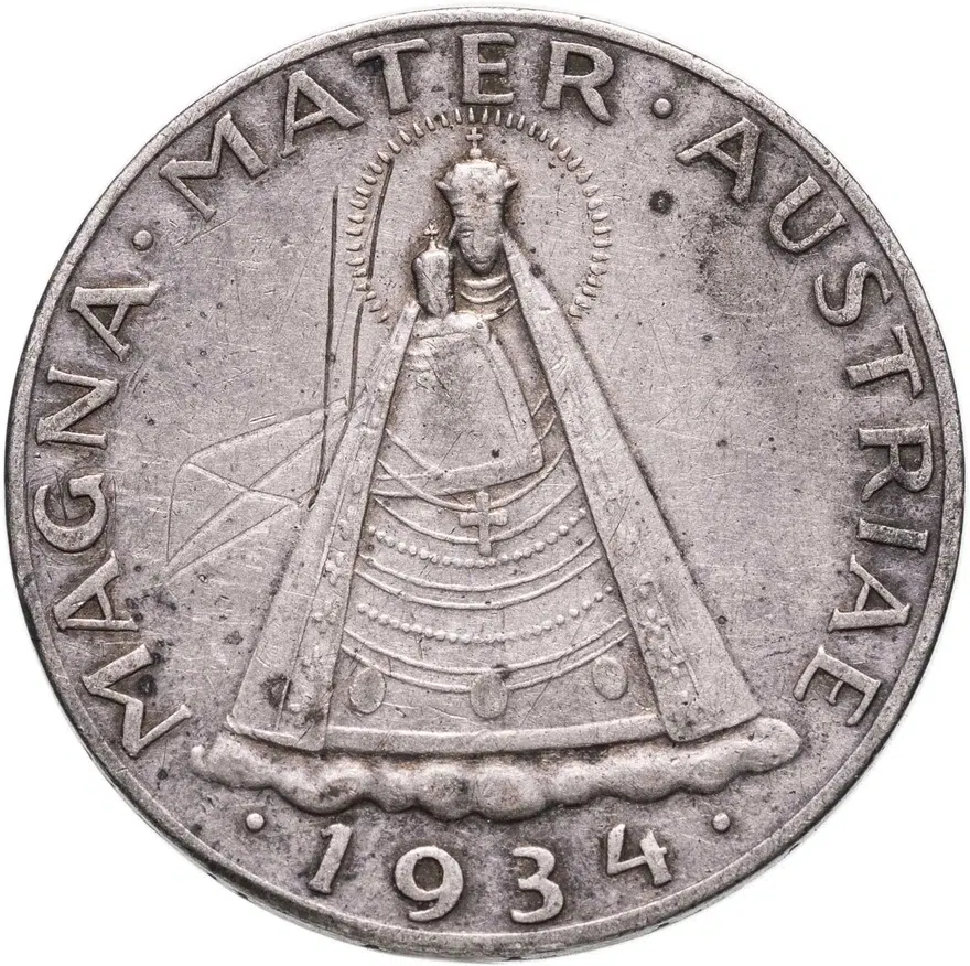 Австрия 5 шиллингов (shillings) 1934