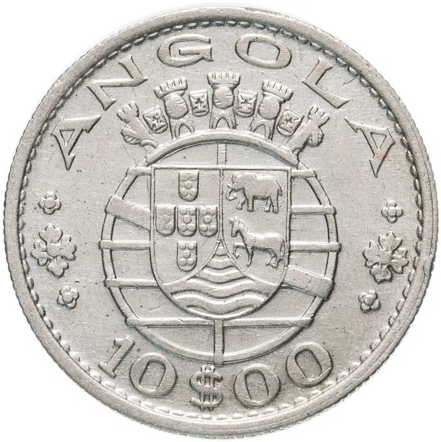 Португальская Ангола 10 эскудо (escudos) 1955, реверс