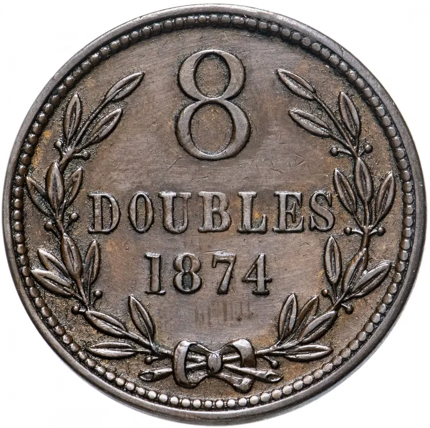 Гернси 8 дублей (doubles) 1874