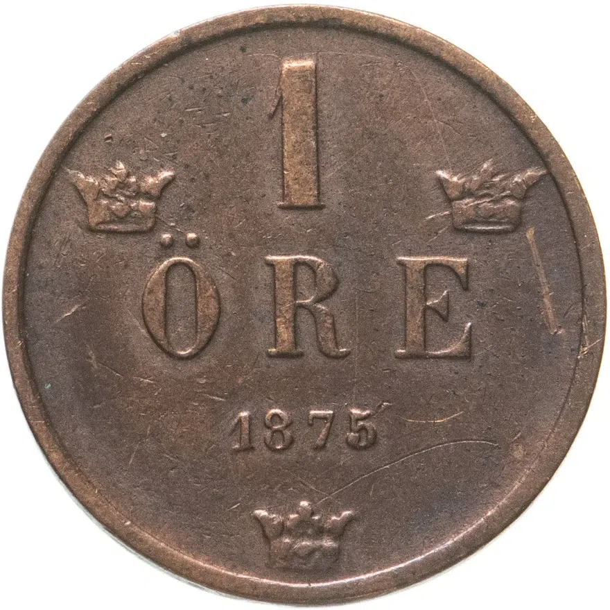 Швеция 1 эре (ore) 1875