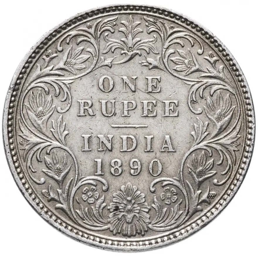 Индия (Британская) 1 рупия (rupee) 1890 B, реверс