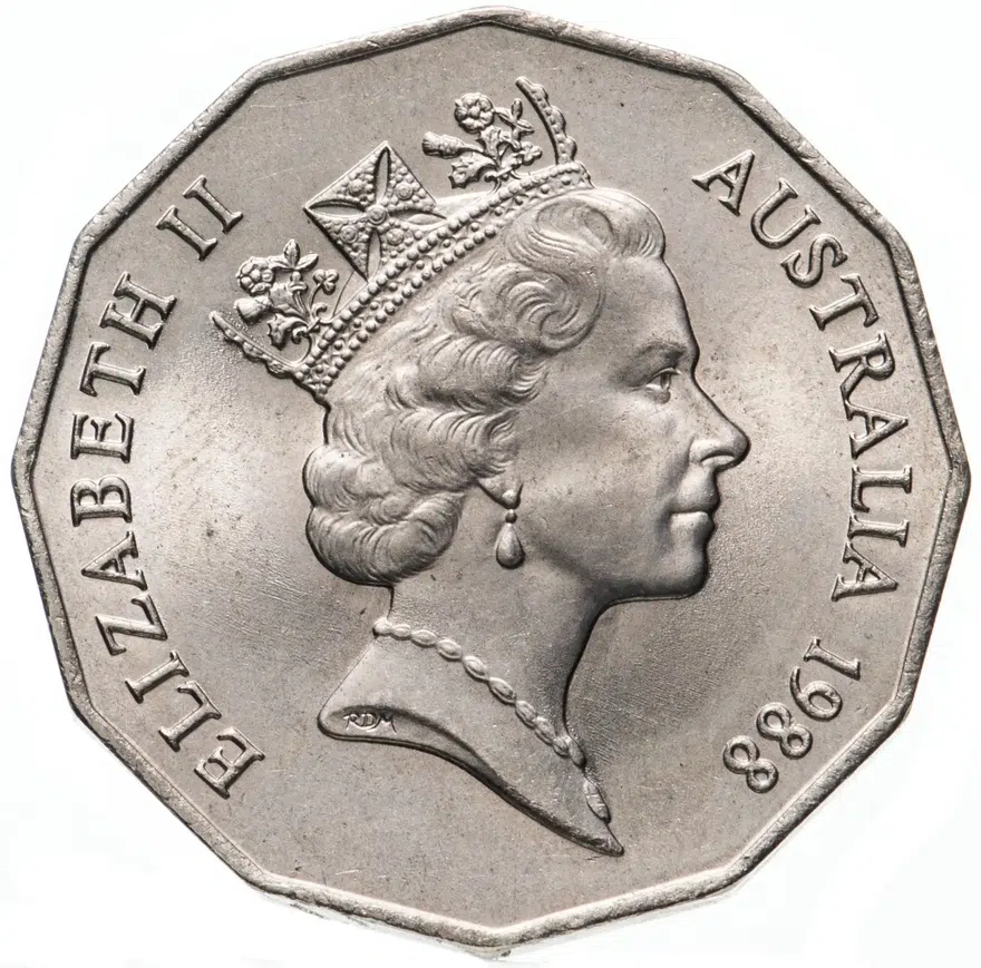 Австралия 50 центов (cents) 1988  200 лет Австралии, реверс