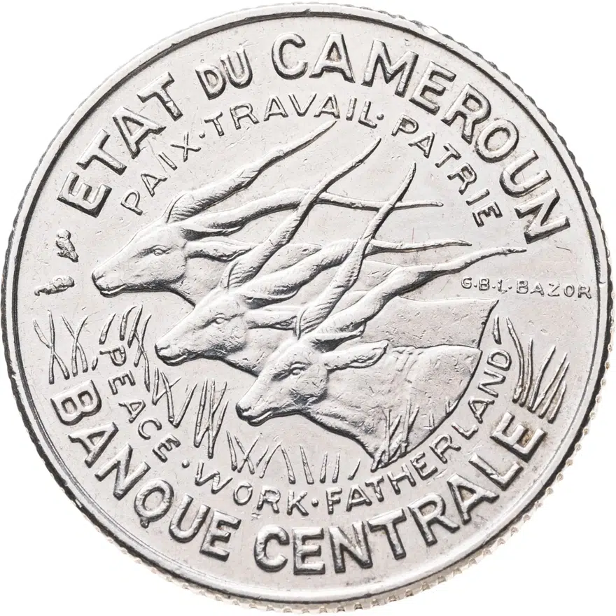 Камерун 100 франков (francs) 1966, реверс