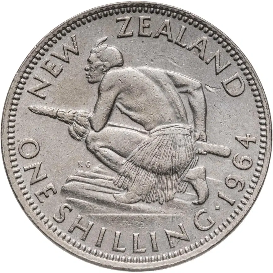 Новая Зеландия 1 шиллинг (shilling) 1964, аверс