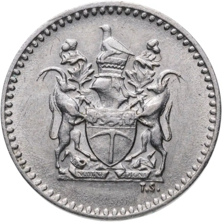 Родезия 2 1/2 цента (cent) 1970, реверс