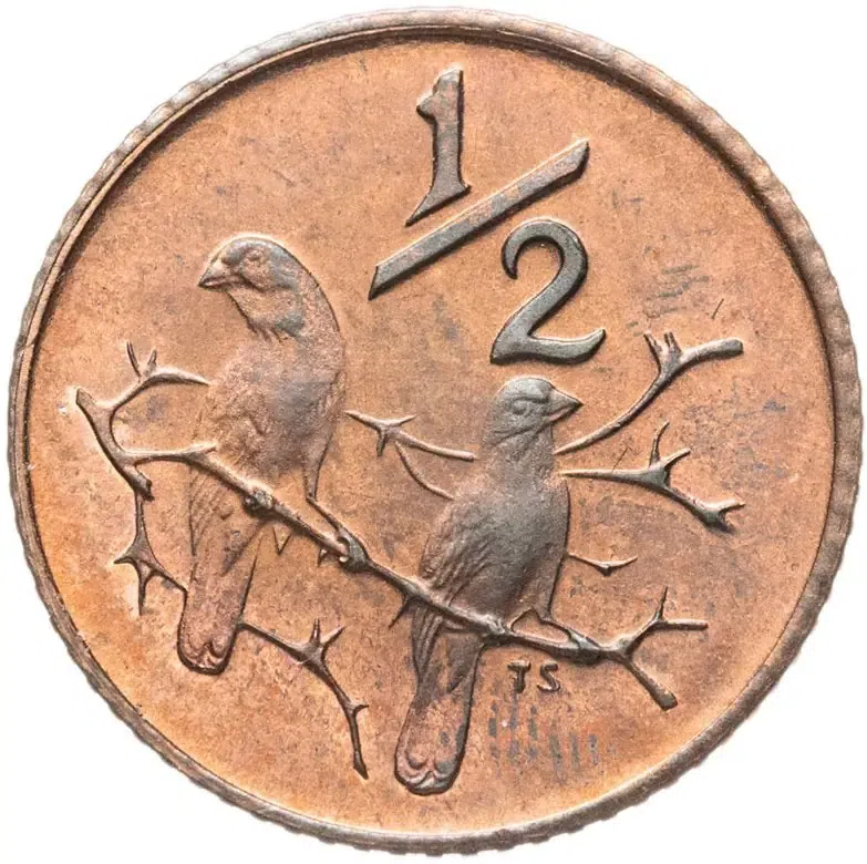 ЮАР 1/2 цента (cent) 1974, реверс