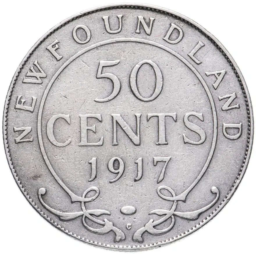 Ньюфаунленд 50 центов 1917, реверс