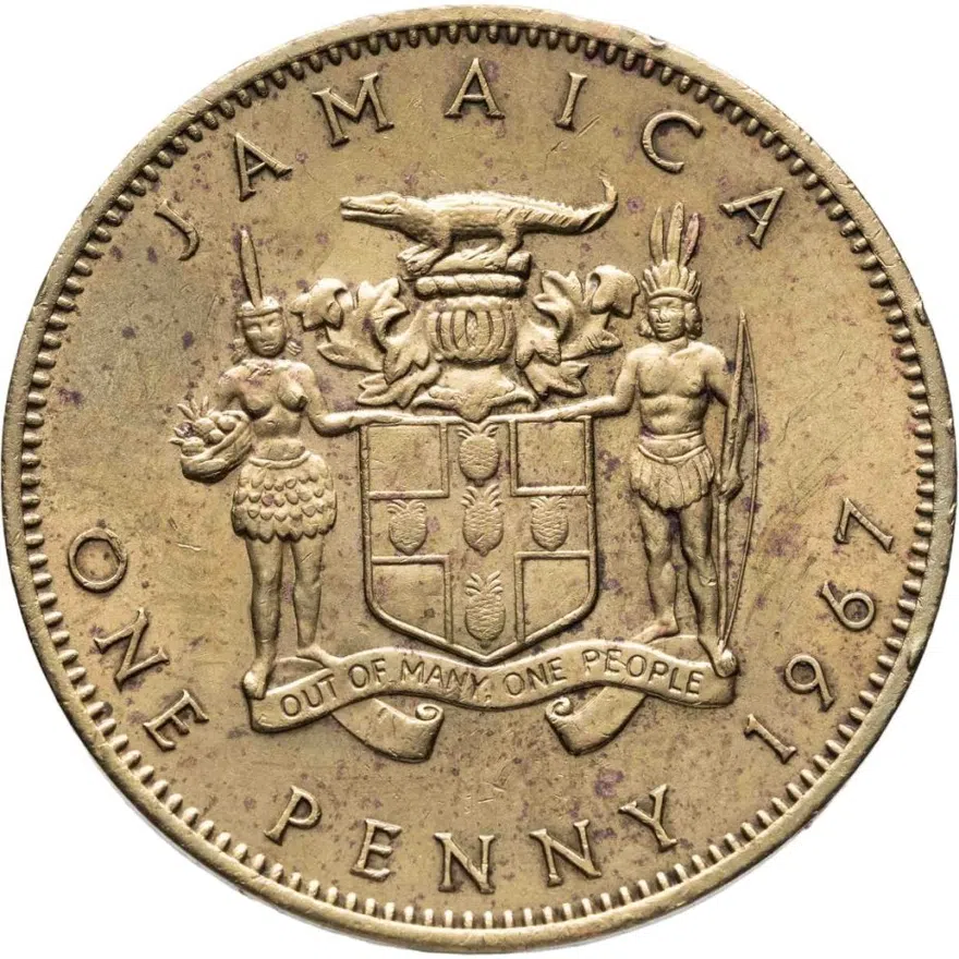 Ямайка 1 пенни (penny) 1967, аверс