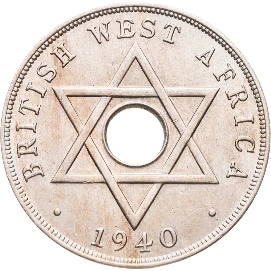 Британская Западная Африка 1 пенни (penny) 1940   без обозначения монетного двора, реверс