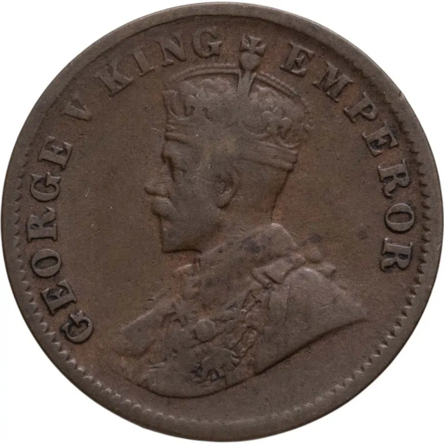 Индия (Британская) 1/4 анны (anna) 1912, аверс