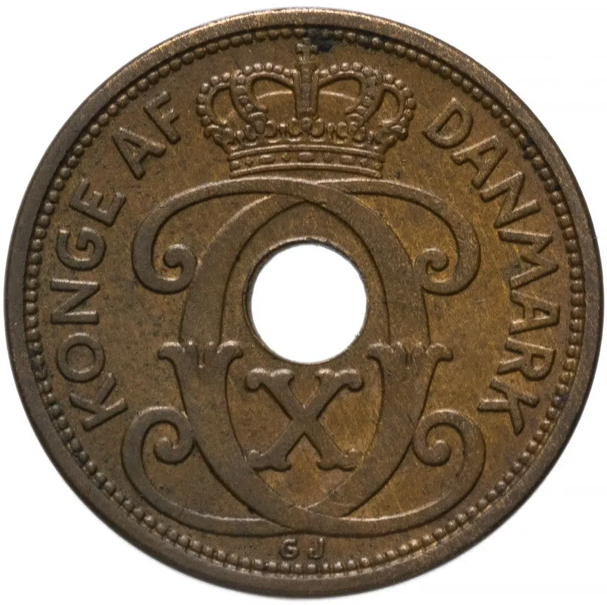 Дания 2 эре (ore) 1927, реверс