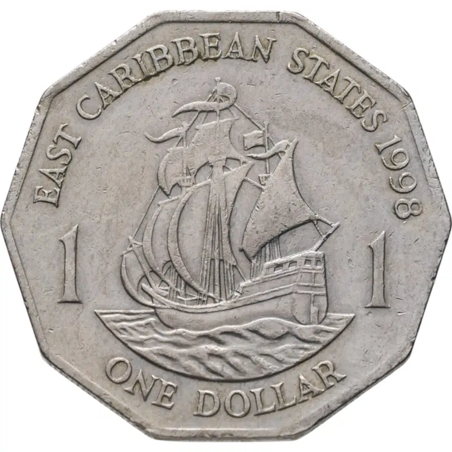 Восточные Карибы 1 доллар (dollar) 1998, реверс