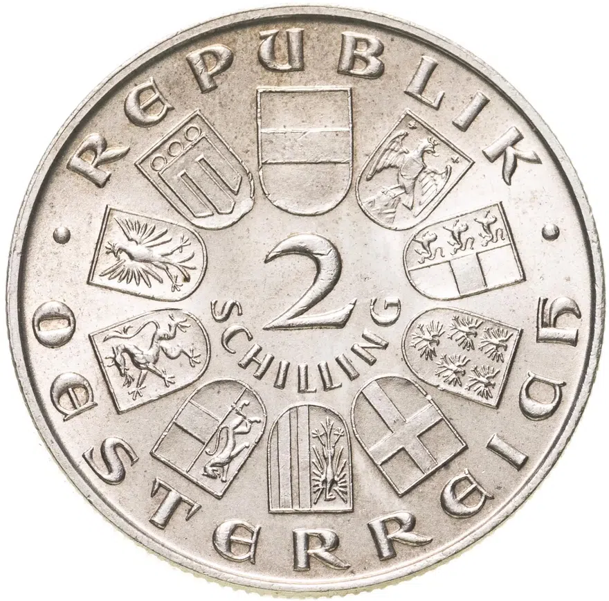Австрия 2 шиллинга (shillings) 1930  700 лет со дня смерти Вальтера фон дер Фогельвейде, реверс
