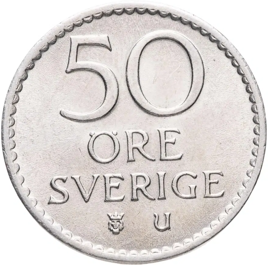 Швеция 50 эре (ore) 1968, реверс