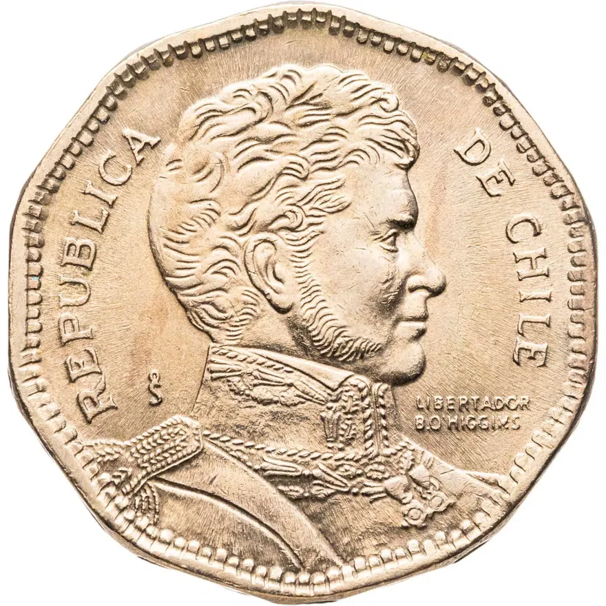 Чили 50 песо (pesos) 1994, реверс