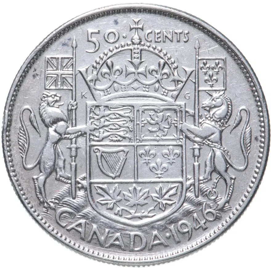 Канада 50 центов (cents) 1946, реверс