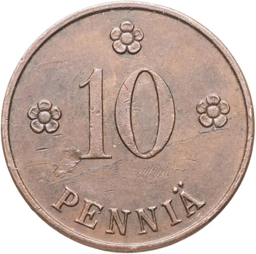 Финляндия 10 пенни (pennia) 1924