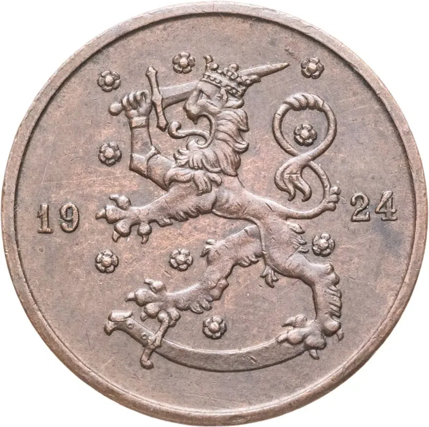 Финляндия 10 пенни (pennia) 1924, реверс