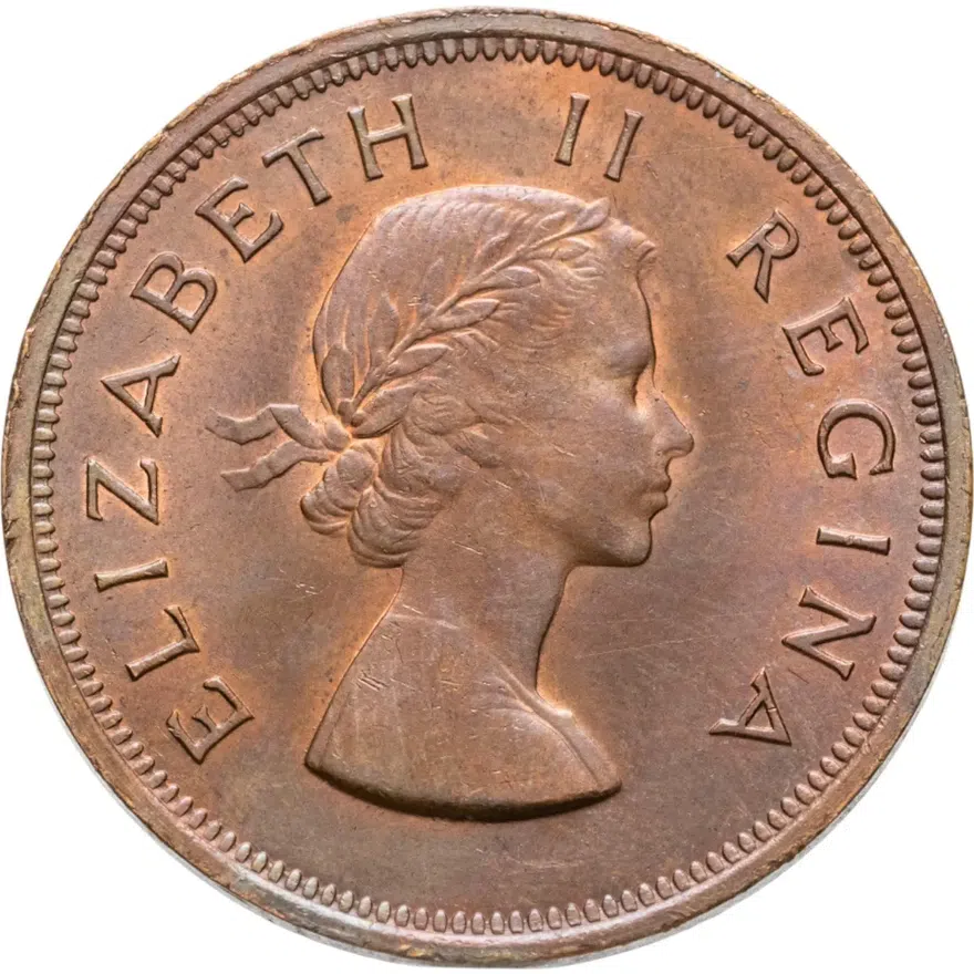 ЮАР 1 пенни (penny) 1956, аверс