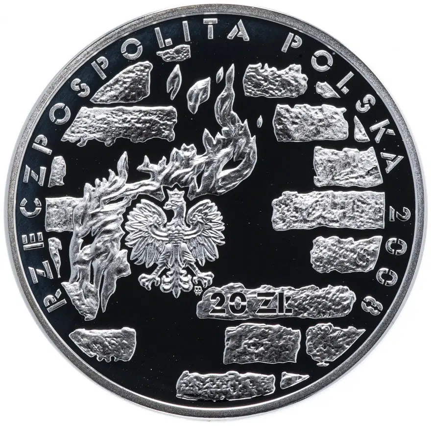Польша 20 злотых (zlotych) 2008 "65 лет восстанию в Варшавском гетто Польша", реверс
