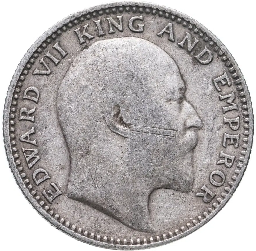Индия (Британская) 1/2 рупии (rupee) 1909, реверс