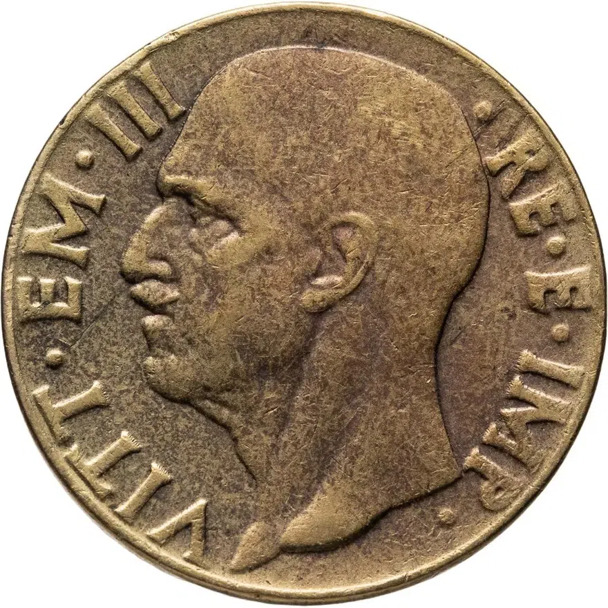 Италия 10 чентезимо (centesimi) 1942, реверс