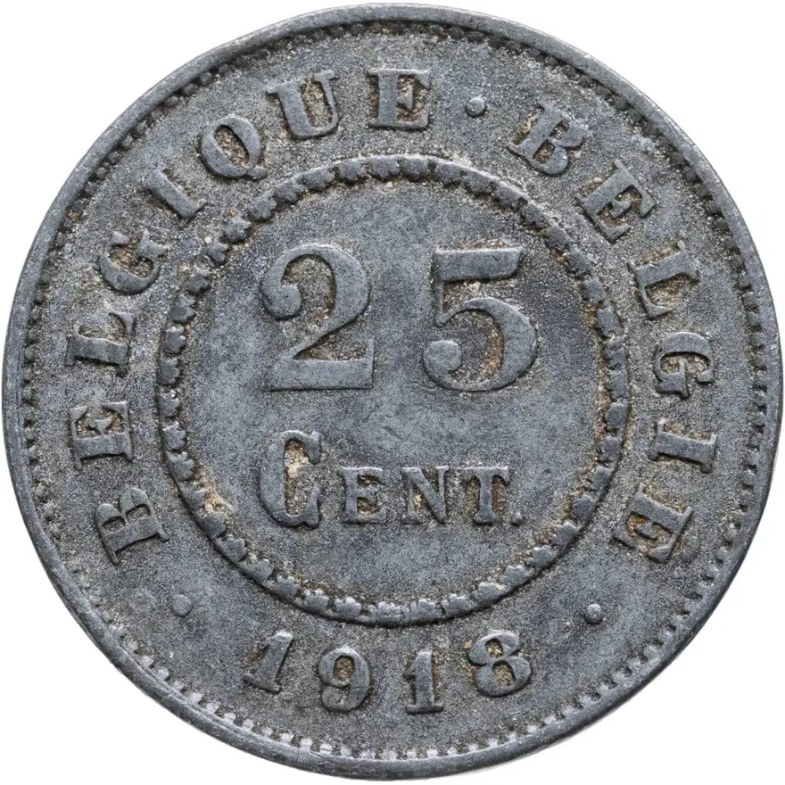 Бельгия 25 сантимов (centimes) 1918
