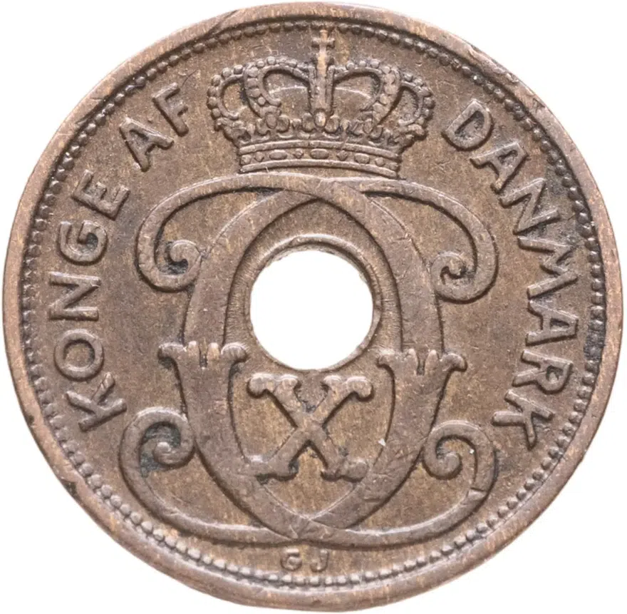 Дания 1 эре (ore) 1932, реверс