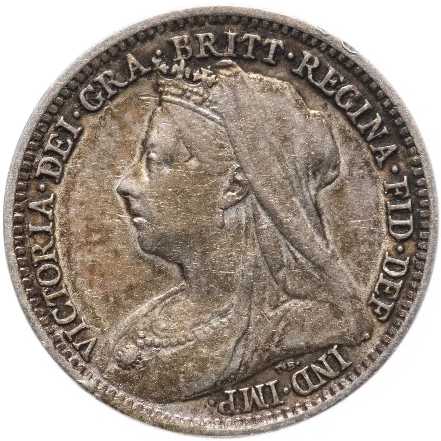 Великобритания 3 пенса (pence) 1900, реверс
