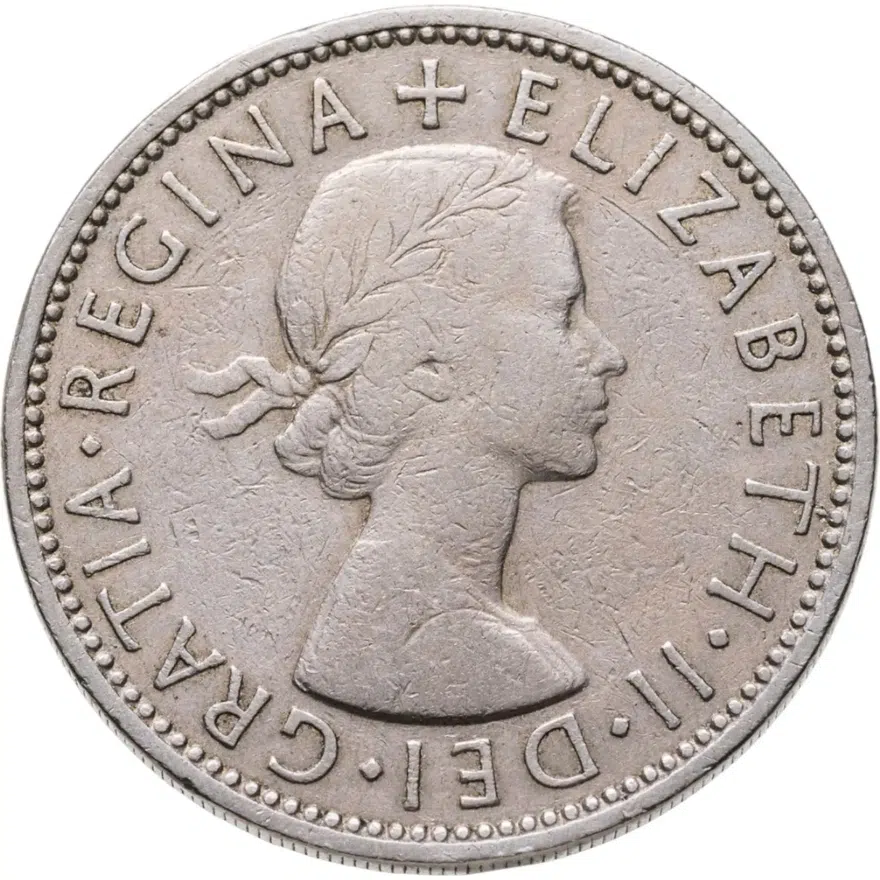 Великобритания 2 шиллинга (флорин, shillings) 1959, аверс
