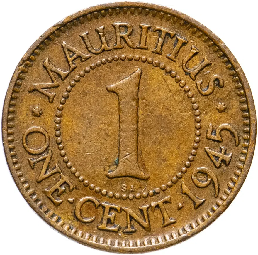 Маврикий 1 цент (cent) 1945