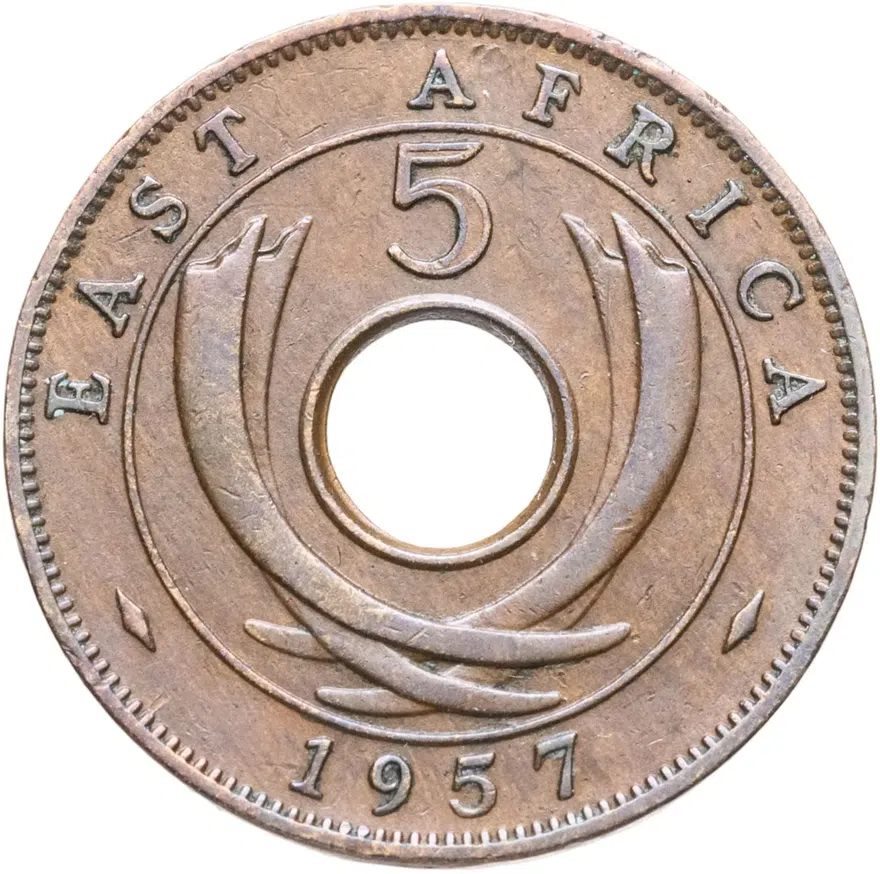 Британская Восточная Африка 5 центов (cents) 1957, аверс