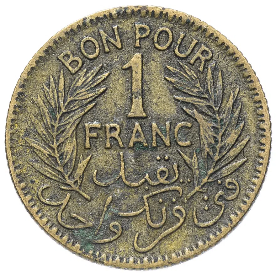 Тунис 1 франк (franc) 1945
