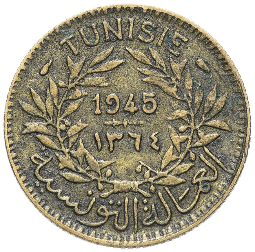 Тунис 1 франк (franc) 1945, реверс