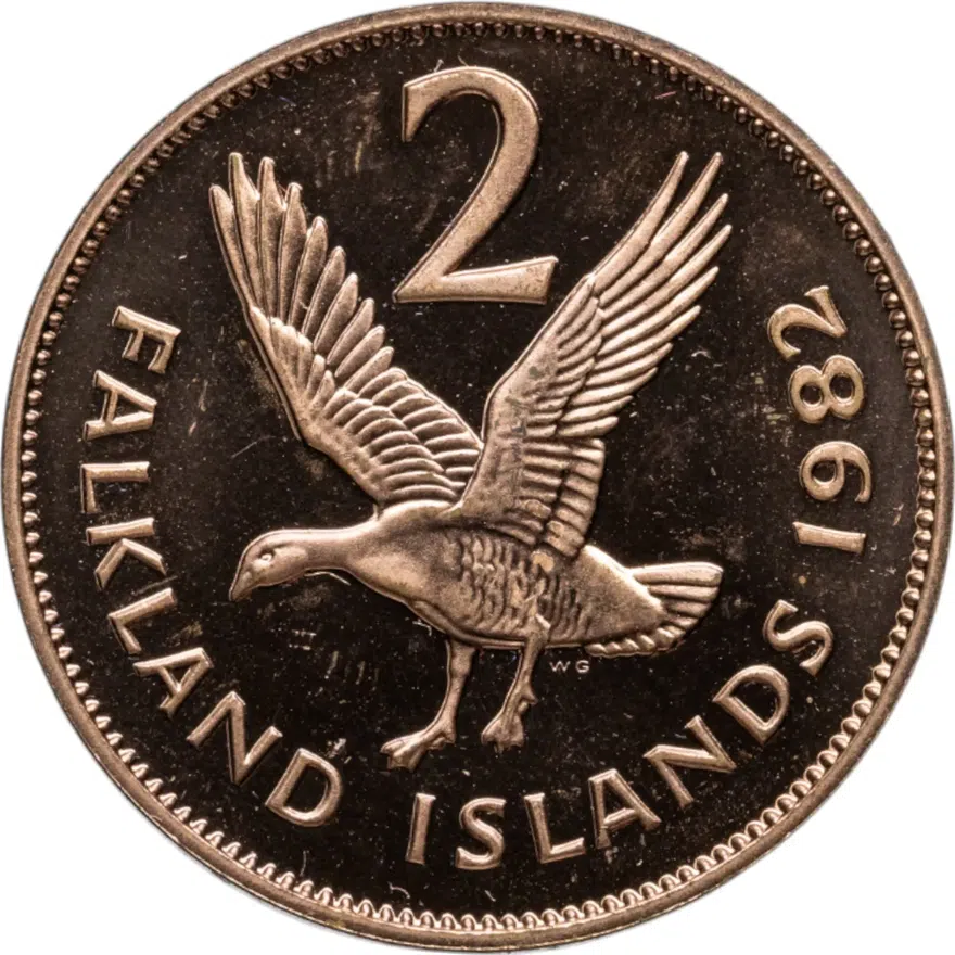 Фолклендские острова 2 пенса (pence) 1982 Proof, аверс