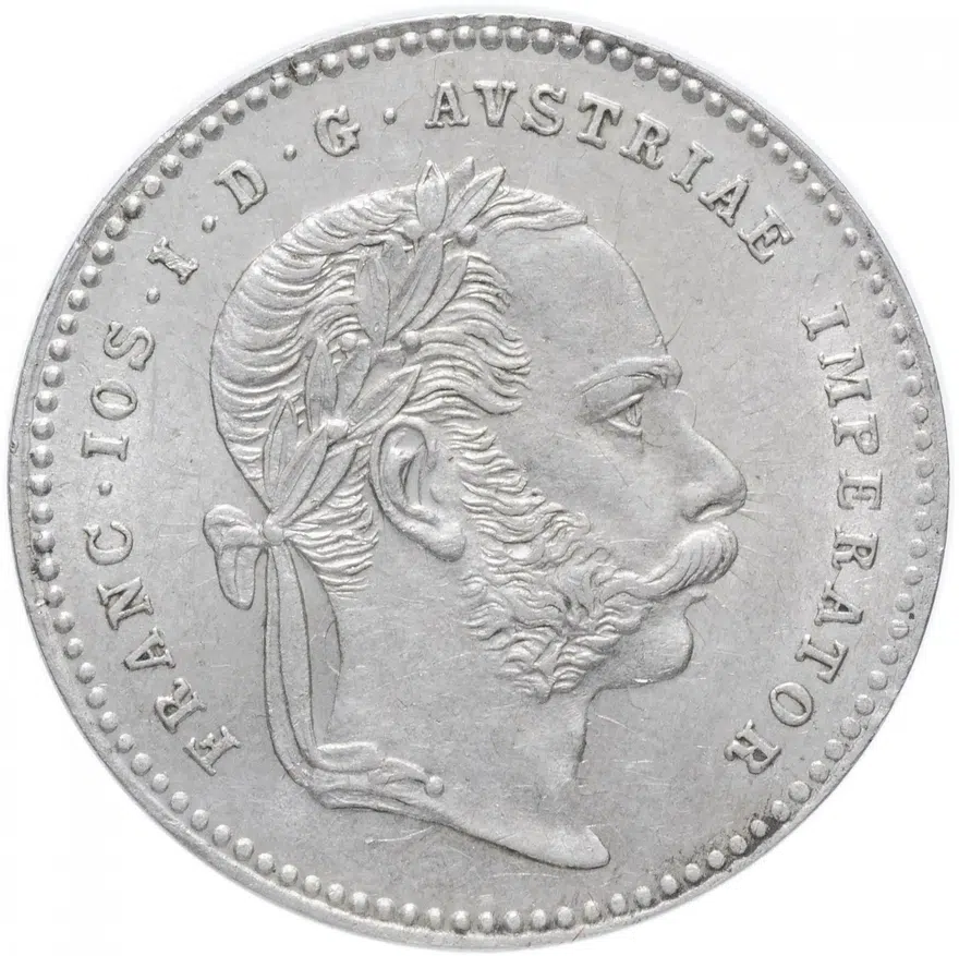 Австро-Венгрия 20 крейцеров (kreuzer) 1868, монета для Австрии, аверс