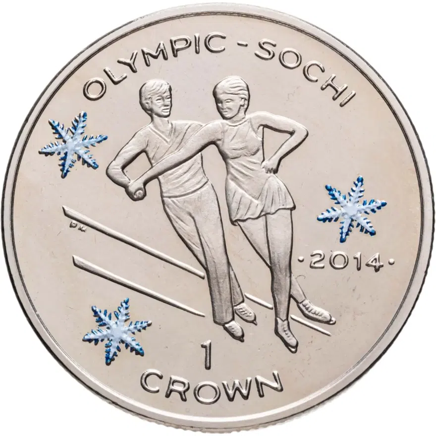 Остров Мэн 1 крона (crown) 2013 "XXII зимние Олимпийские Игры, Сочи 2014 - Фигурное катание"