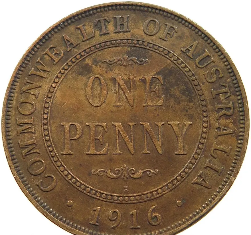 Австралия 1 пенни (penny) 1916, реверс