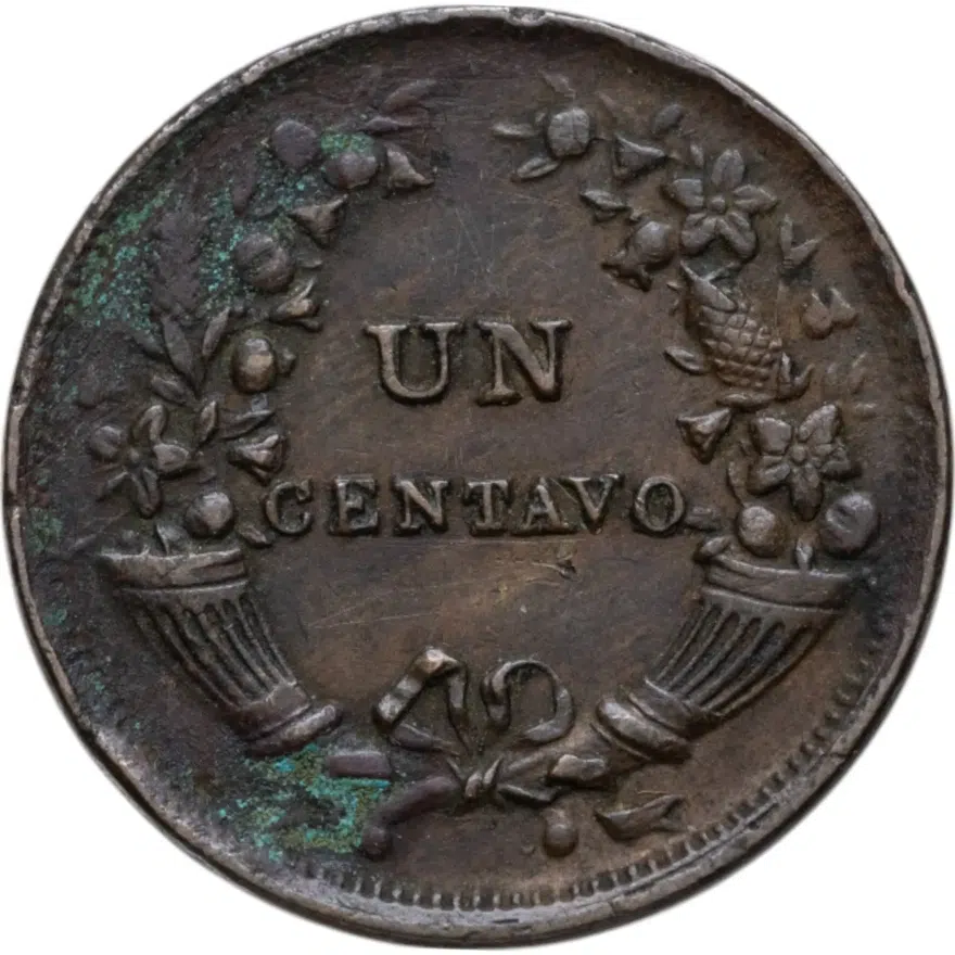 Перу 1 сентаво (centavo) 1941 толстая заготовка, "CENTAVO" написано прямо