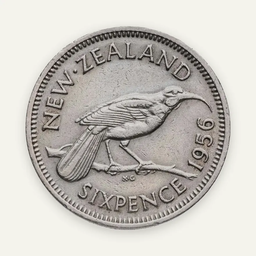 Новая Зеландия 6 пенсов (pence) 1956, аверс