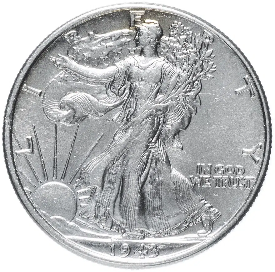 США 50 центов (1/2 доллара, half dollar) 1943, аверс