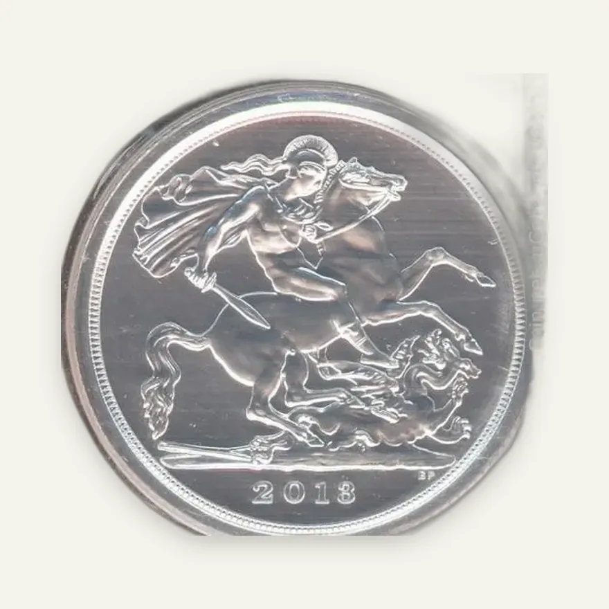 Великобритания 20 фунтов (pounds) 2013 "Святой Георгий и дракон" в буклете, реверс