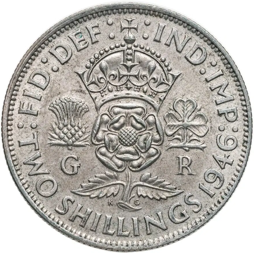 Великобритания 2 шиллинга (shillings) 1946, аверс