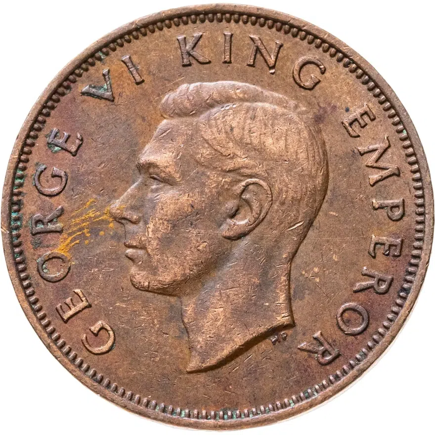 Новая Зеландия 1/2 пенни (penny) 1944, реверс